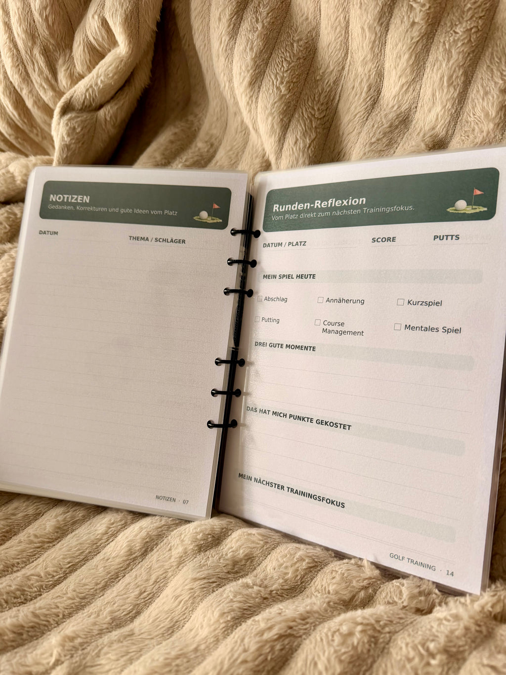 Golf Notizbuch Trainings Tracker