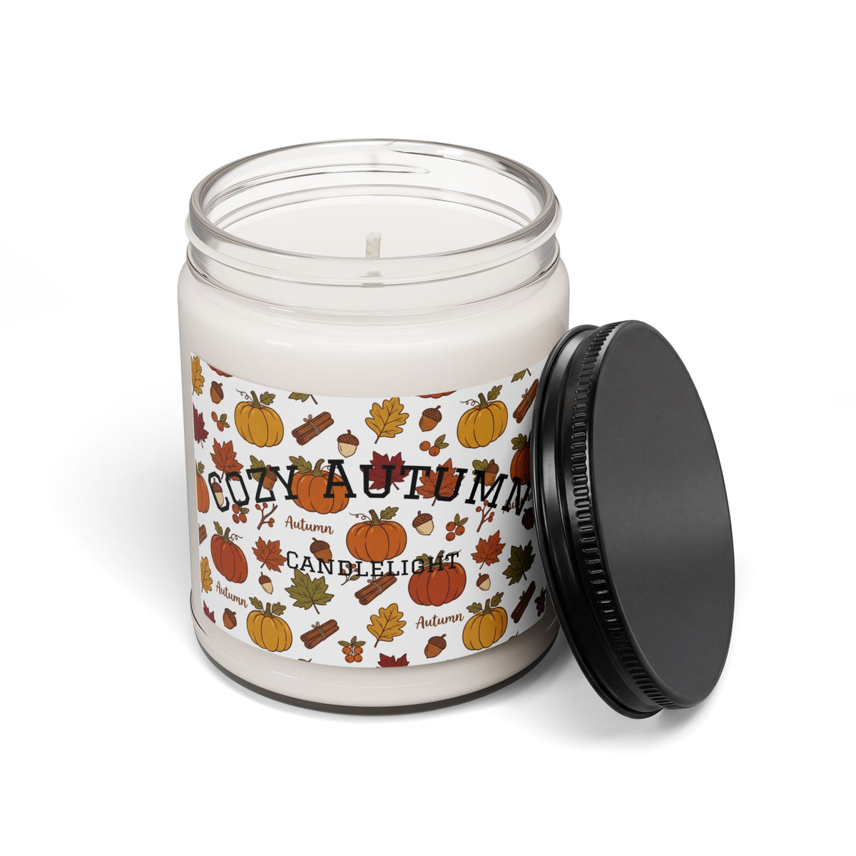 Kerze Herbst Kürbis Deko
